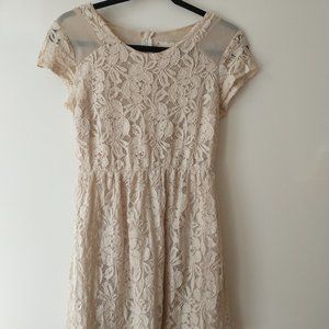 Urban Outfitters White Floral Lace Sundress - S